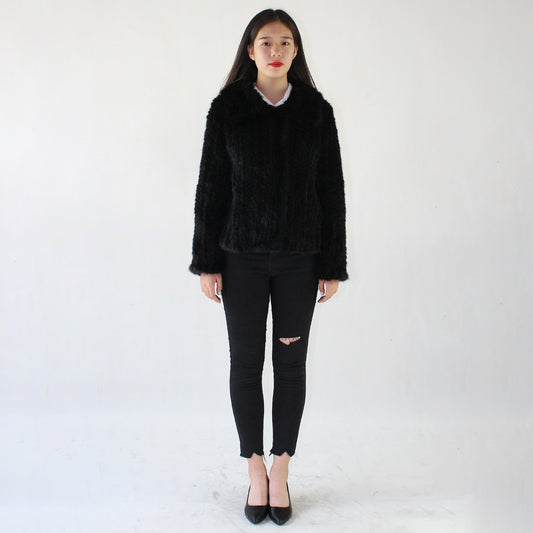 Women's knitted mink jacket