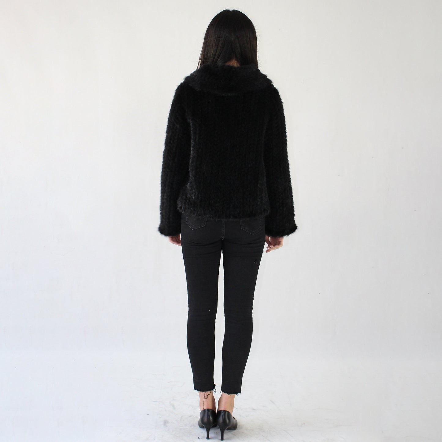 Women's knitted mink jacket