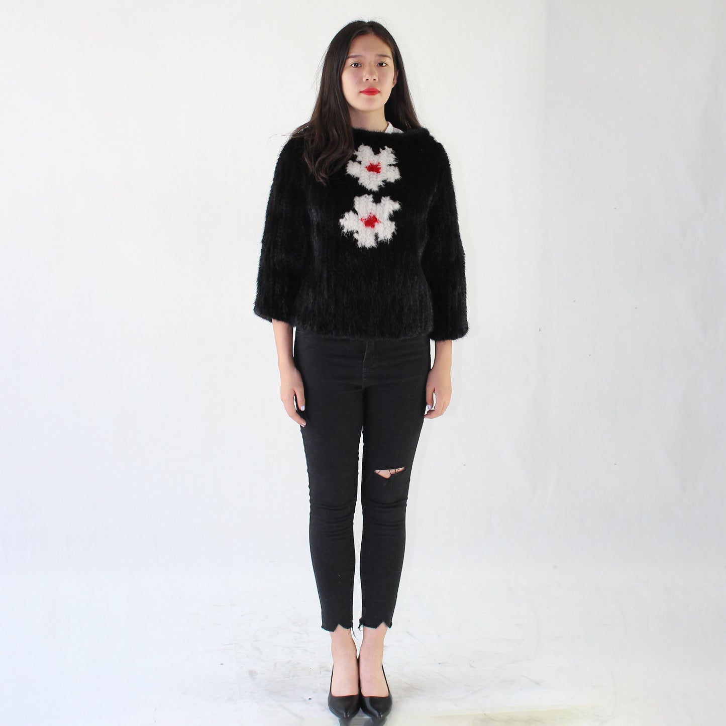 Women's knitted mink top
