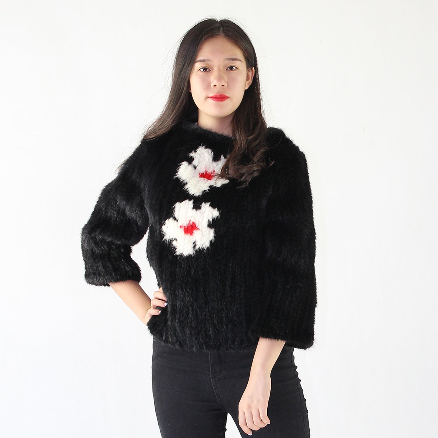 Women's knitted mink top