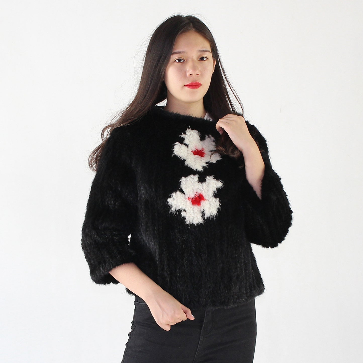 Women's knitted mink top