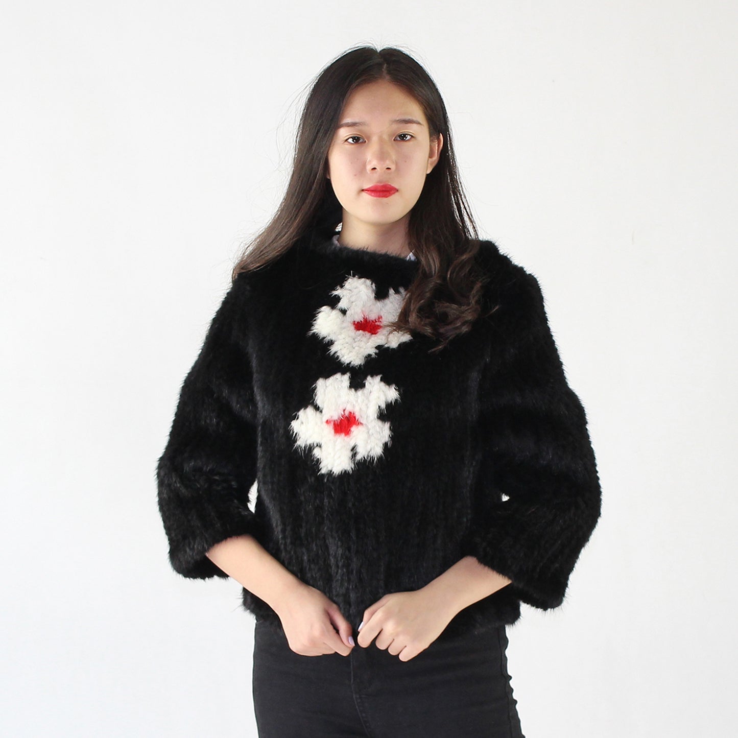 Women's knitted mink top