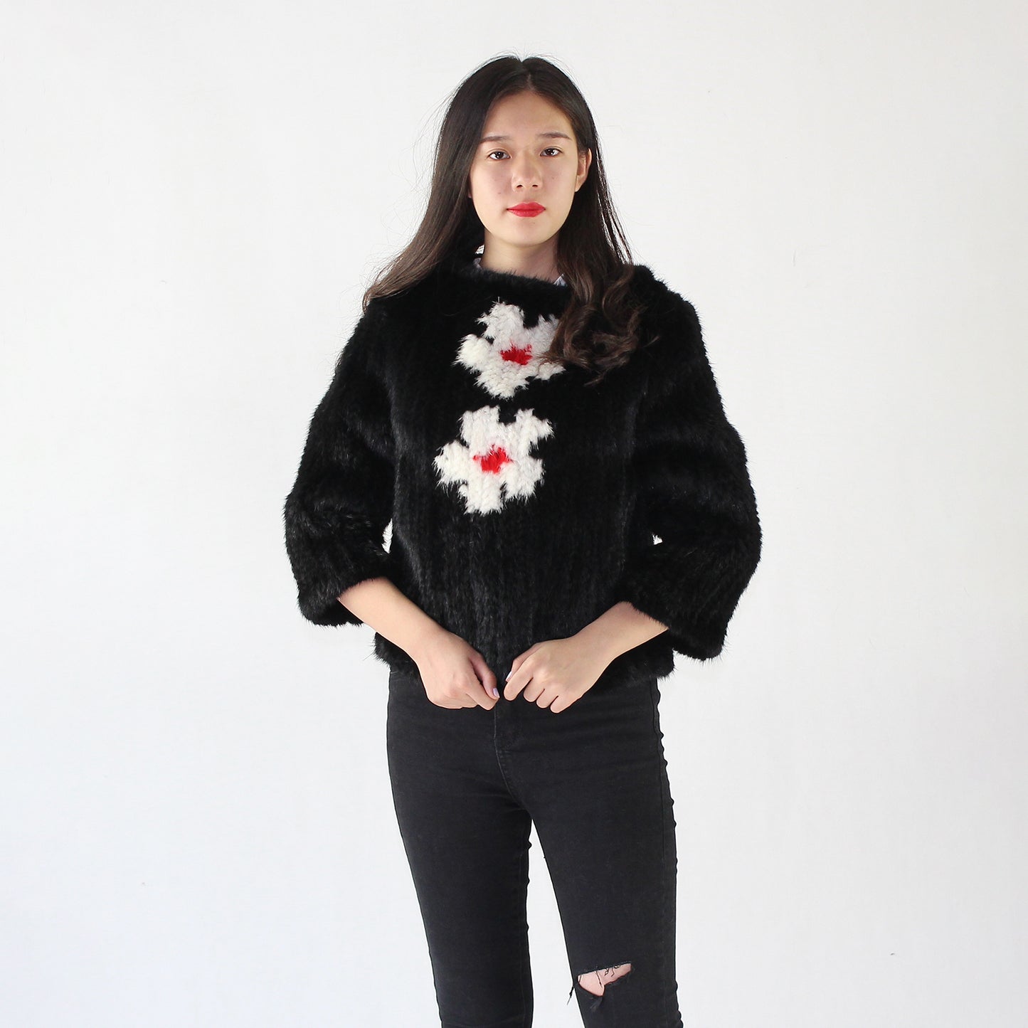 Women's knitted mink top