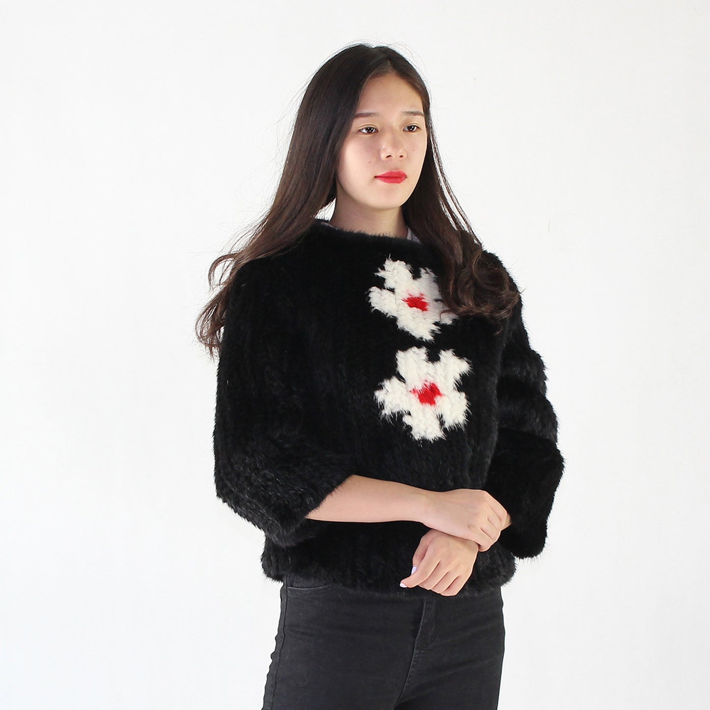 Women's knitted mink top