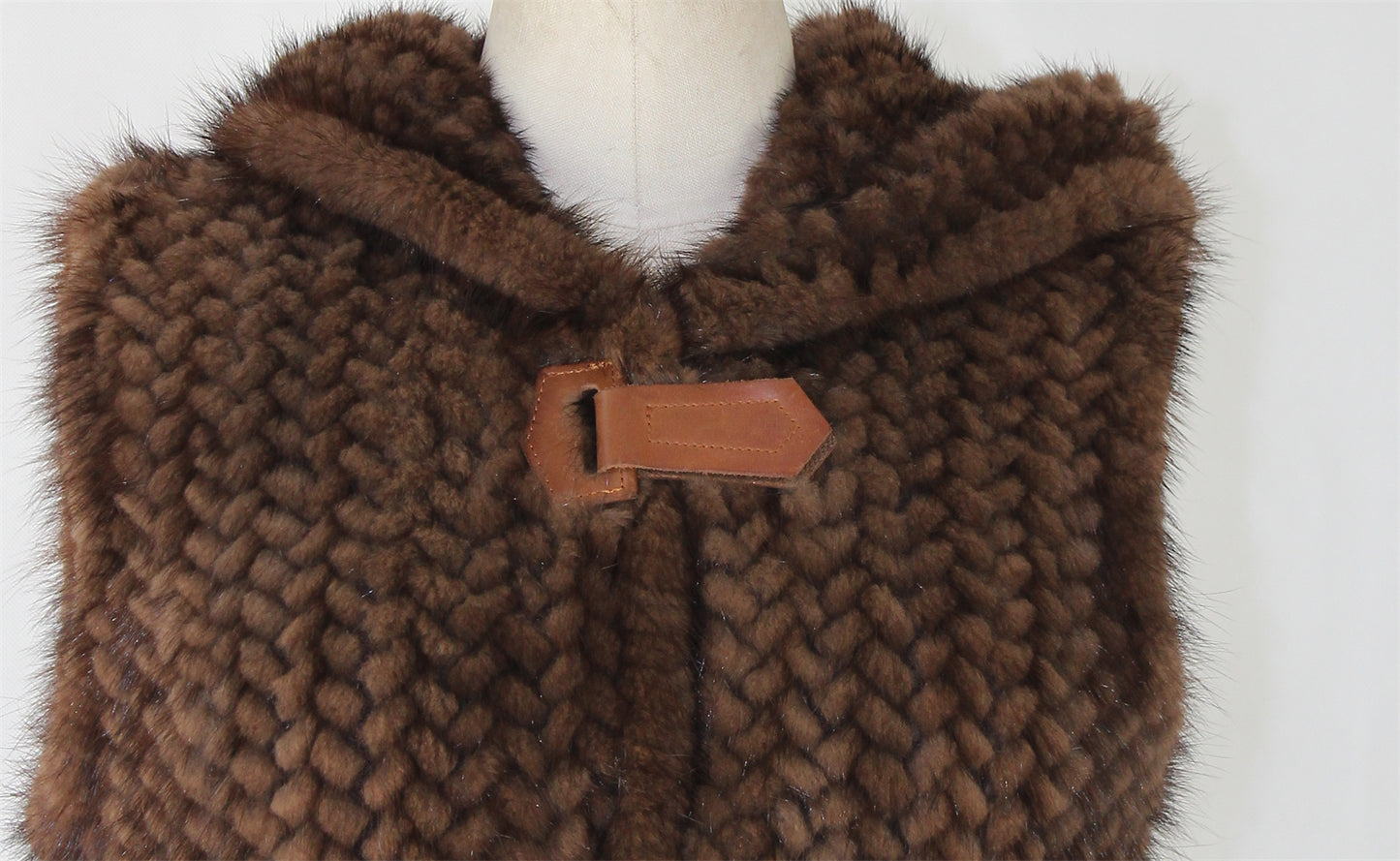 Women's knitted mink long vest