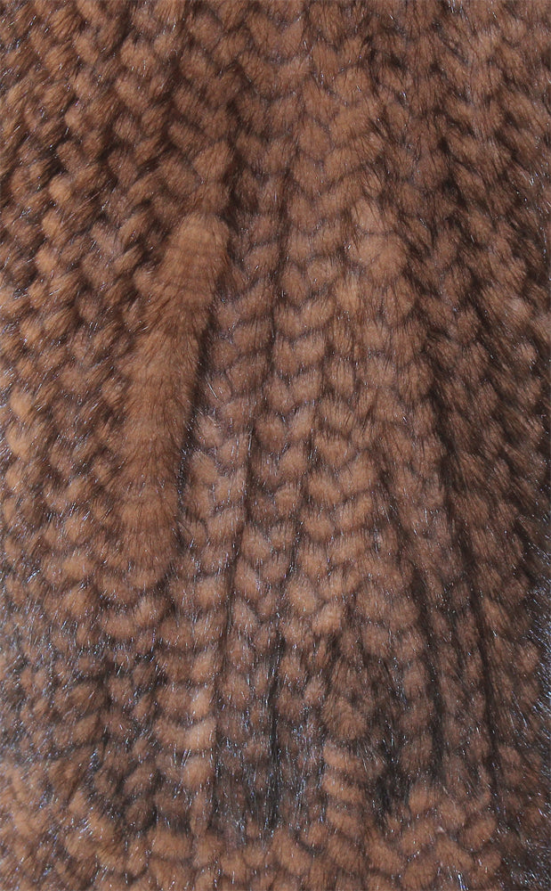 Women's knitted mink long vest