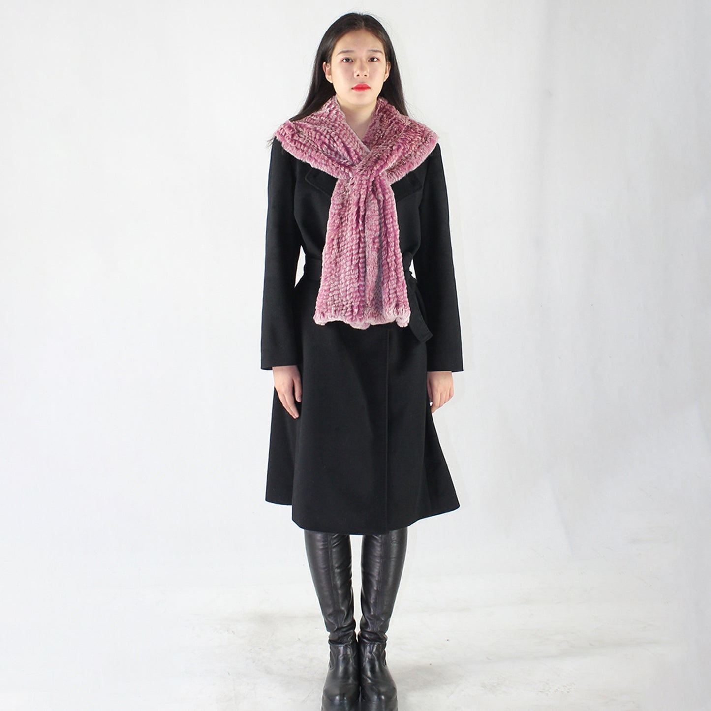 Women's knitted rabbit scarf(cap)