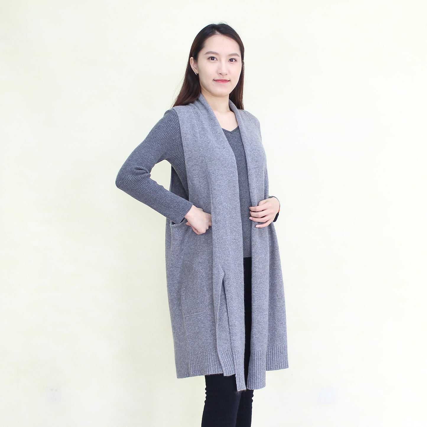 Women's cashmere long vest