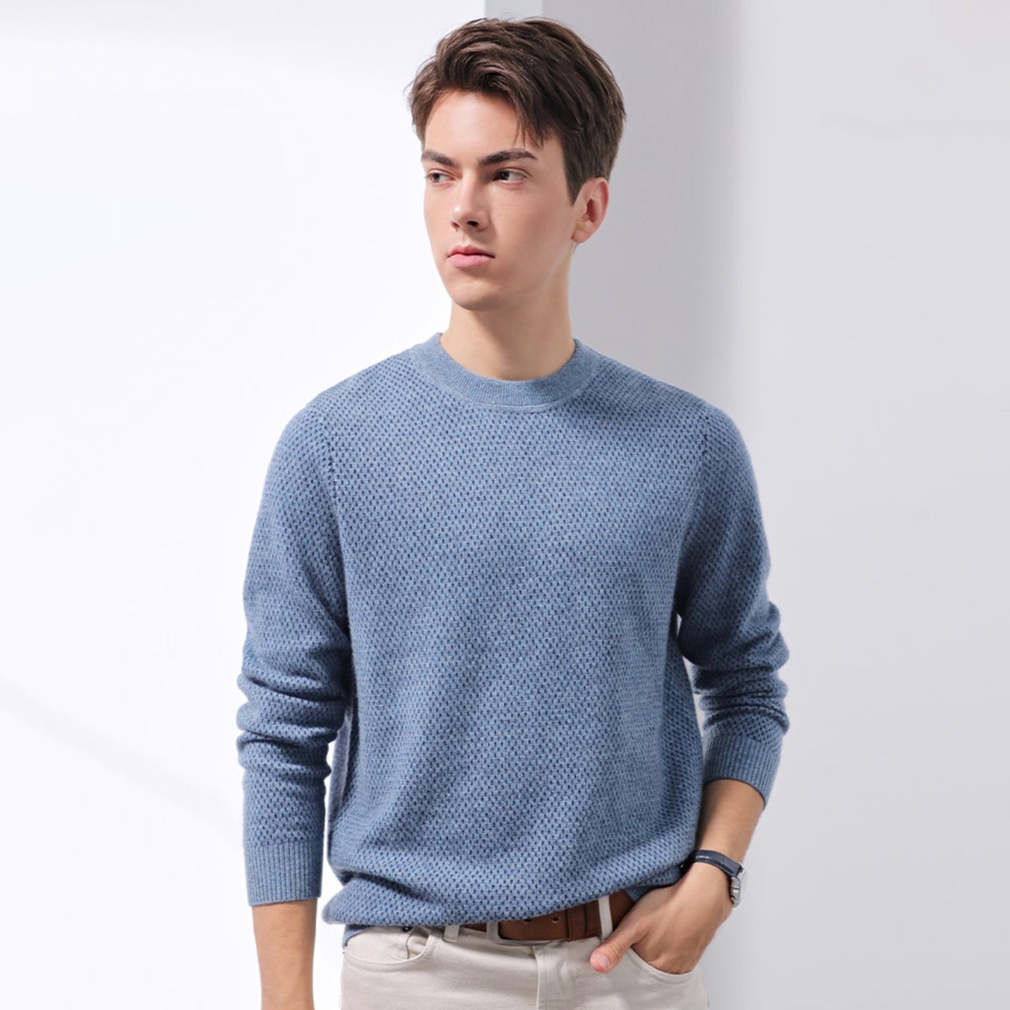 Men's cotton&cashmere pullover