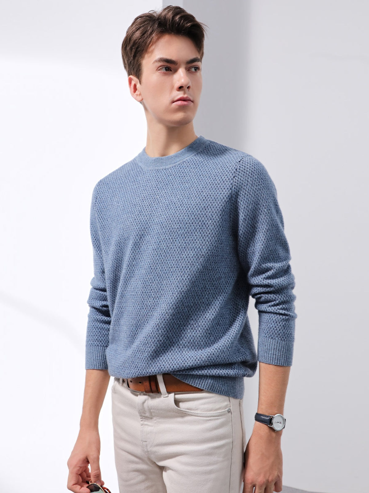 Men's cotton&cashmere pullover