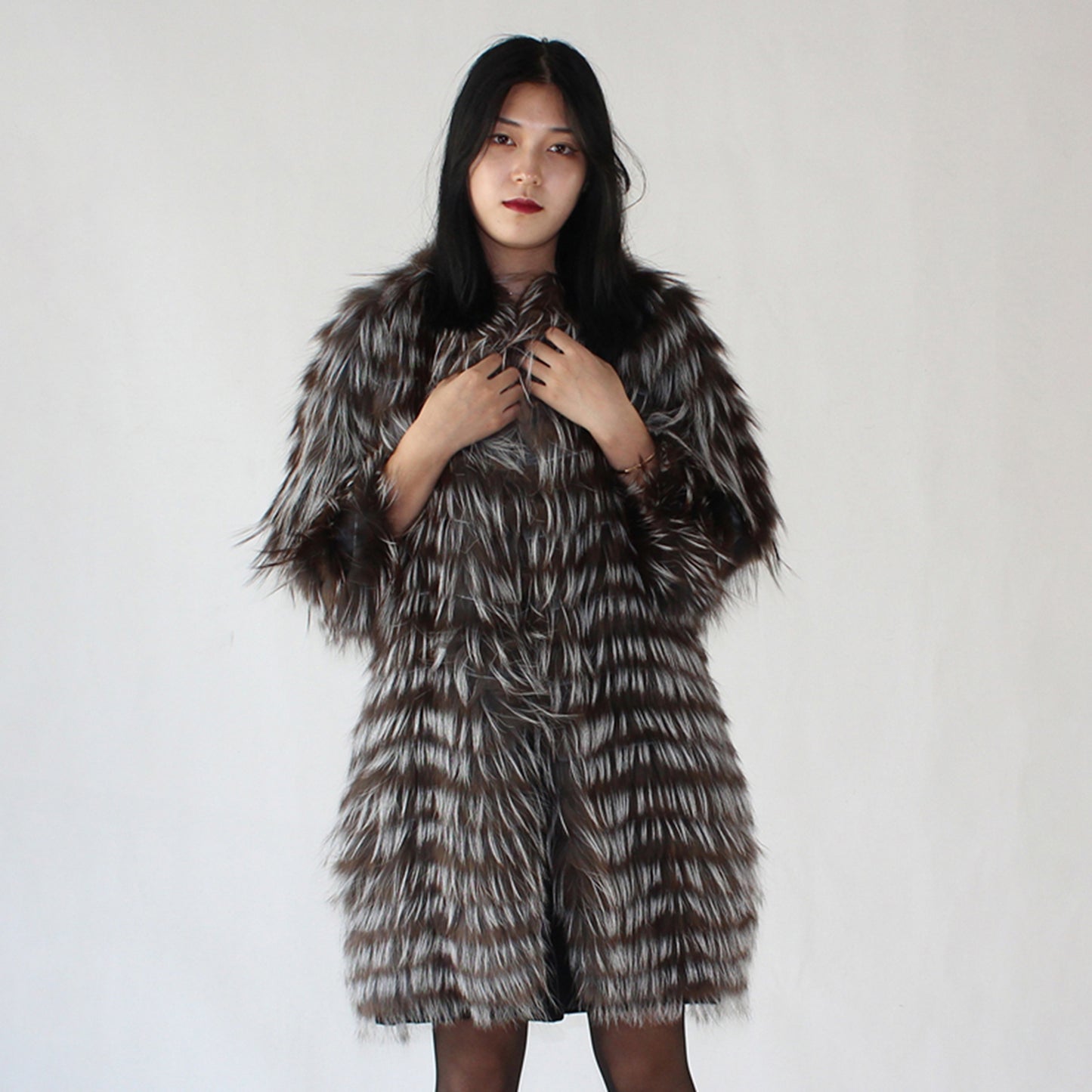 Women's fox fur coat