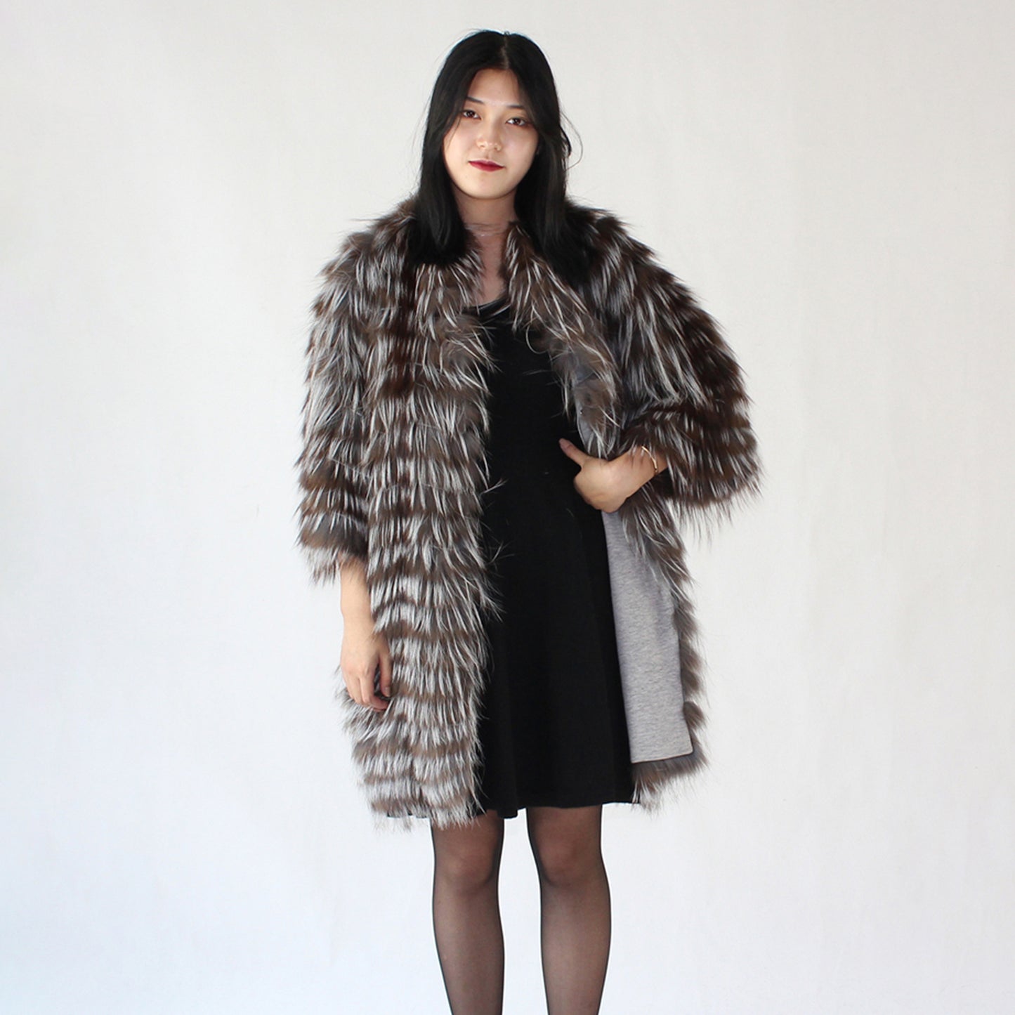 Women's fox fur coat