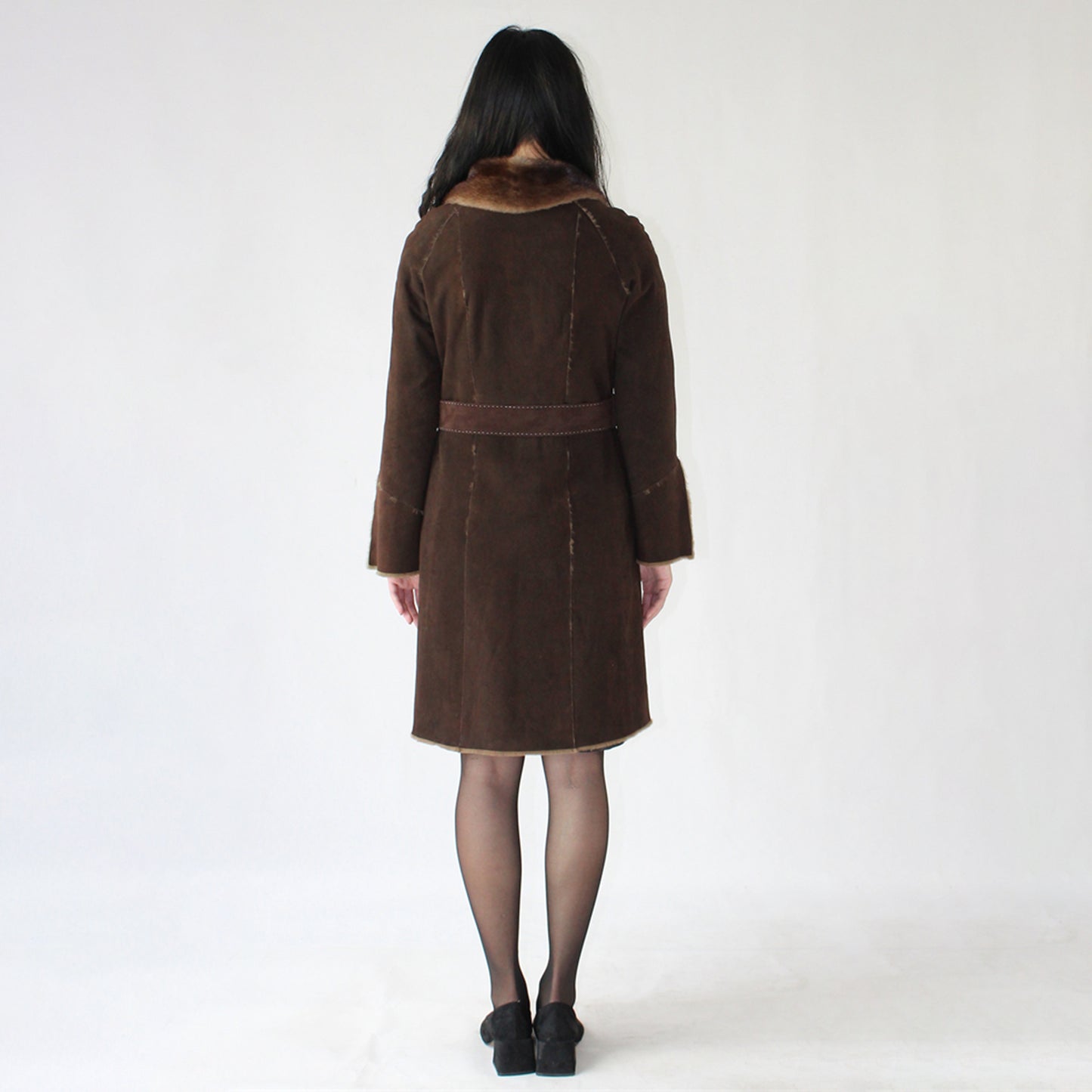 Women's suede mink coat