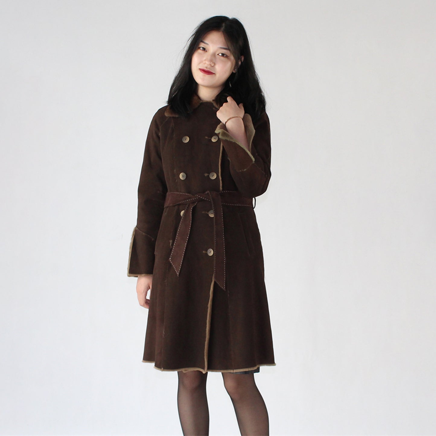 Women's suede mink coat