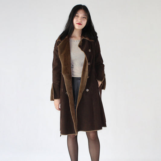 Women's suede mink coat
