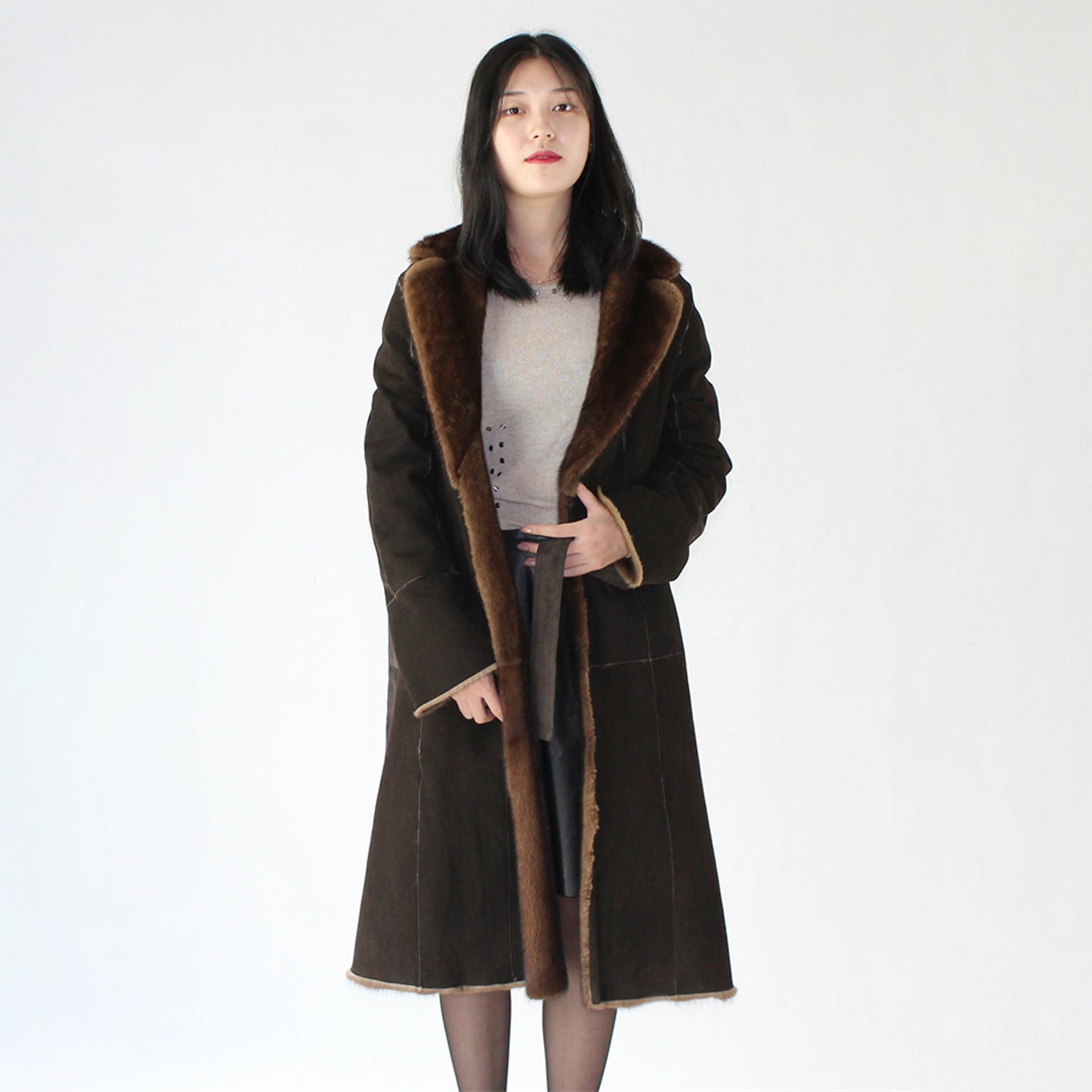 Women's doubleface mink coat