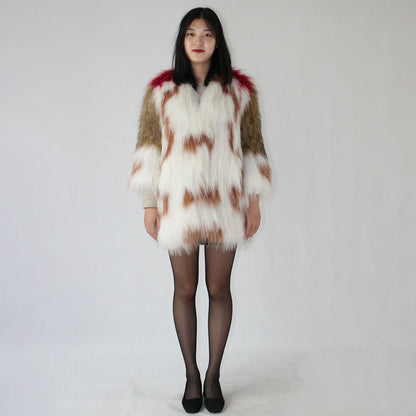 Women's raccoon fur coat