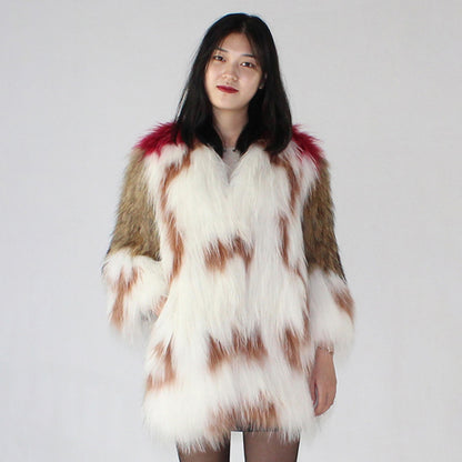 Women's raccoon fur coat