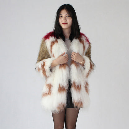 Women's raccoon fur coat
