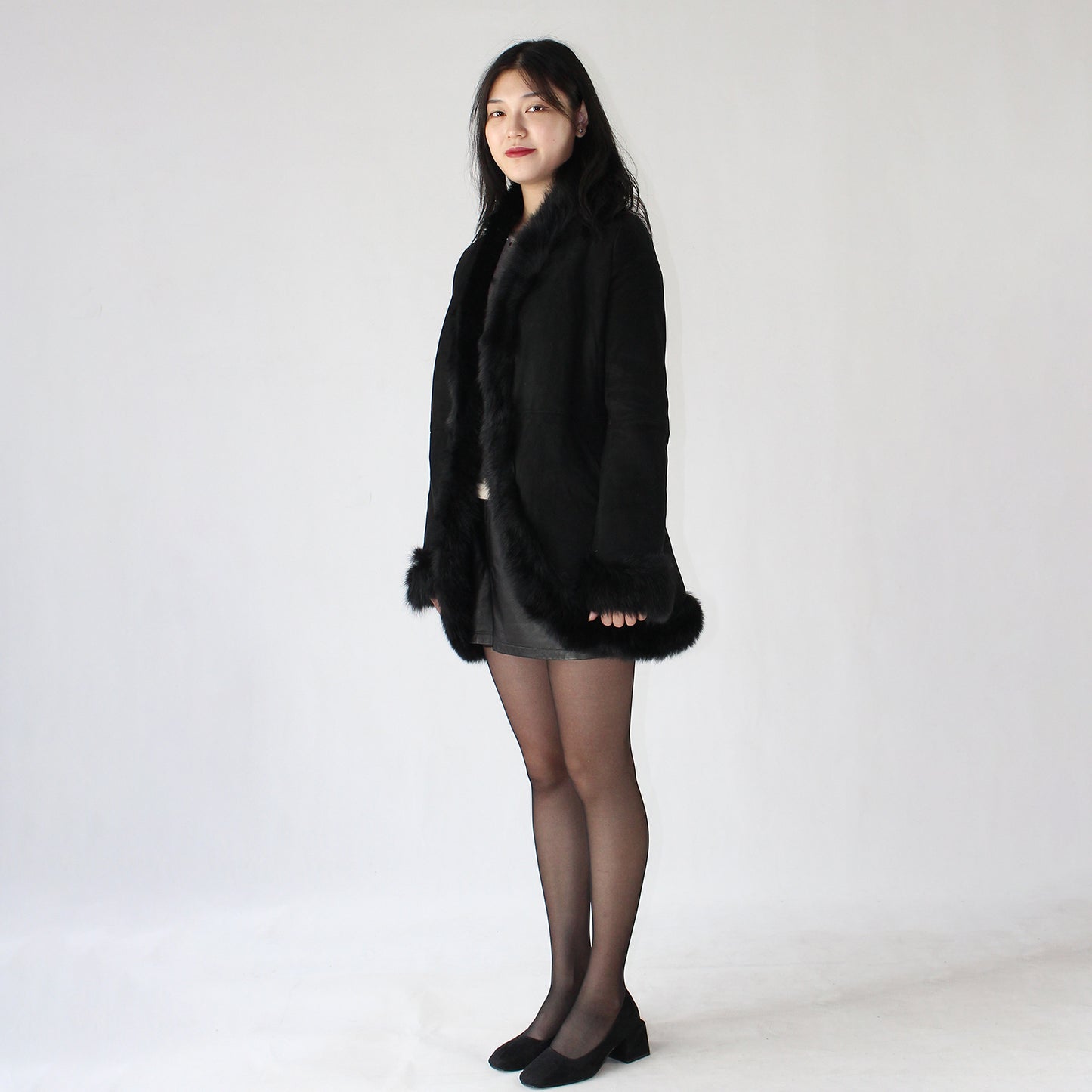 Women's suede sheepskin jacket