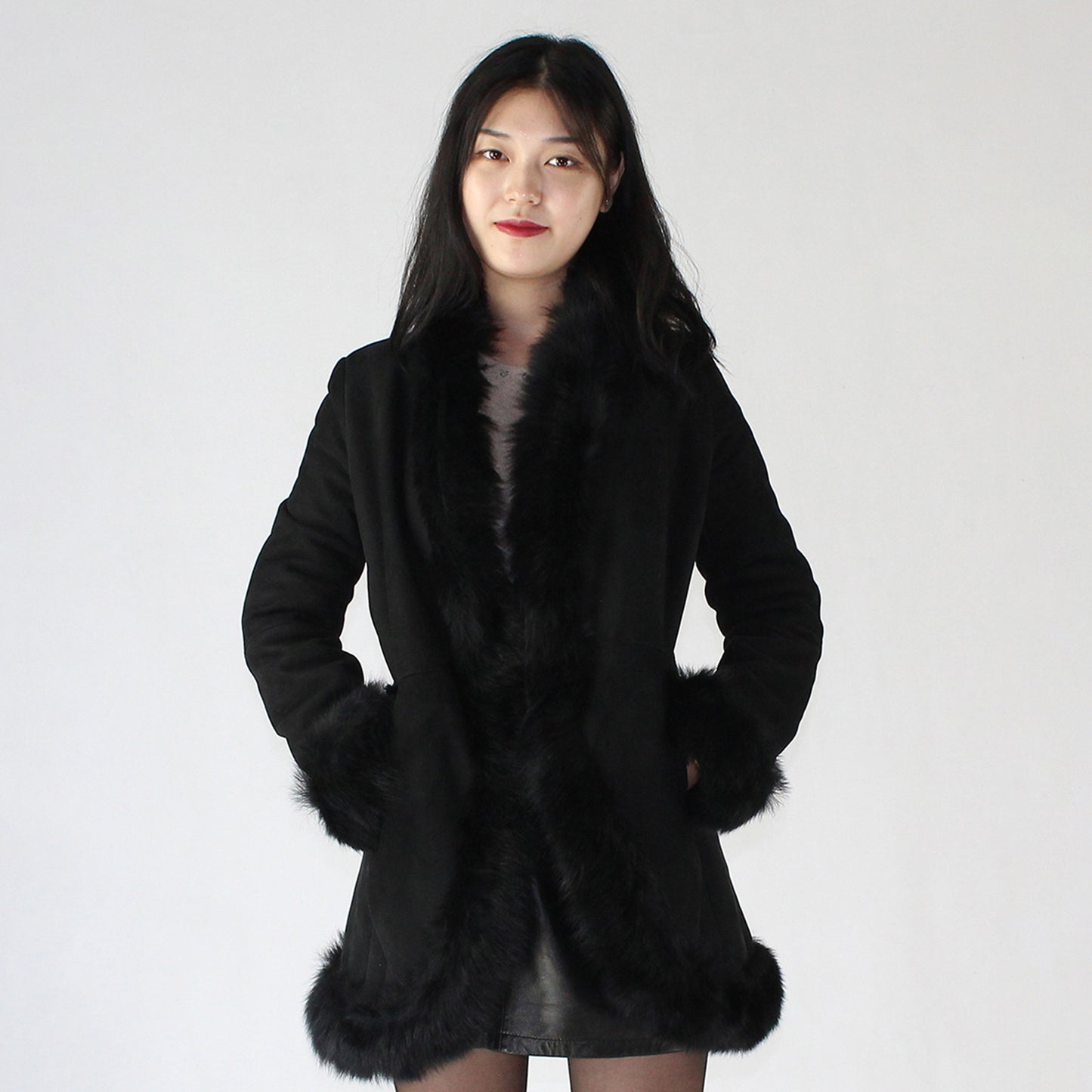 Women's suede sheepskin jacket