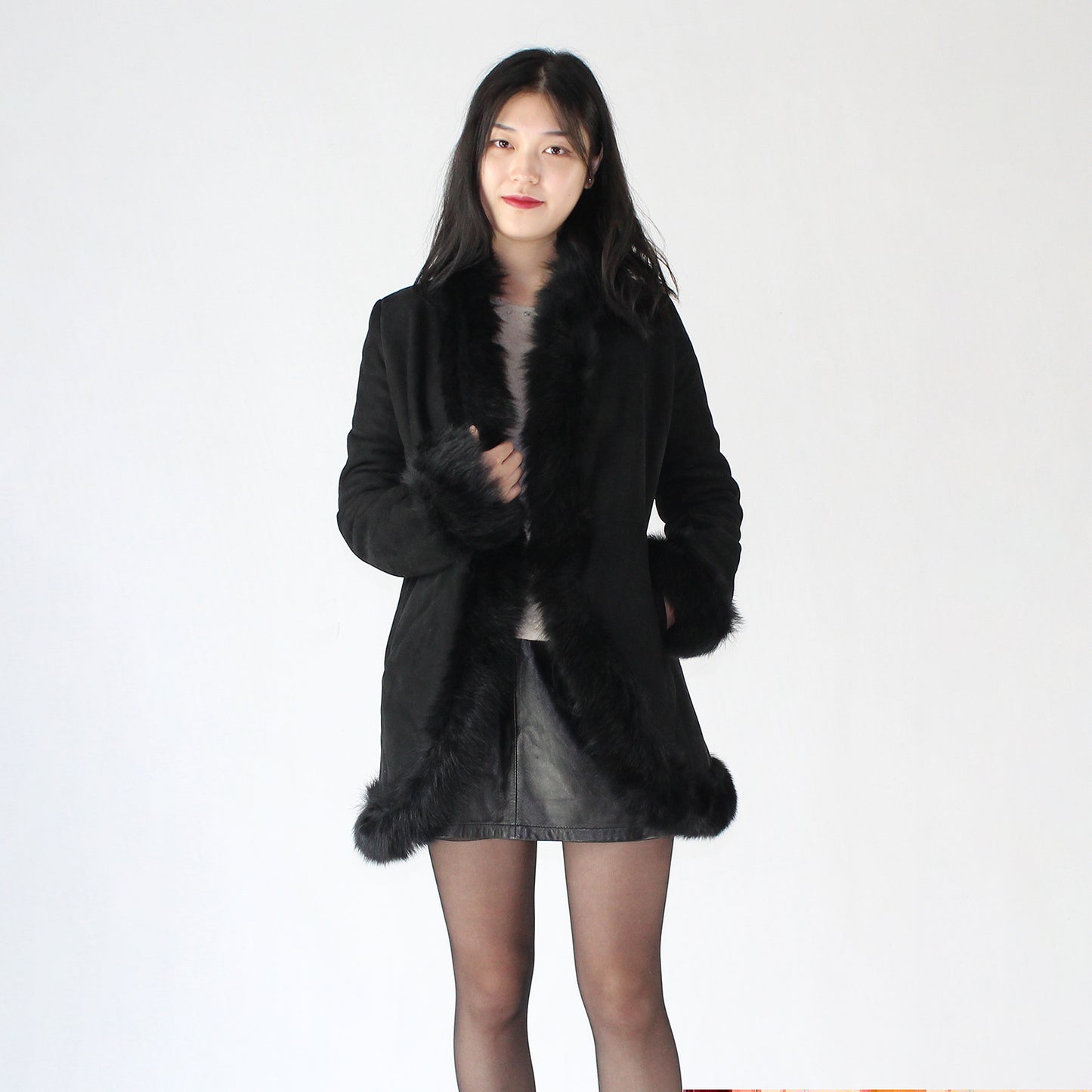 Women's suede sheepskin jacket