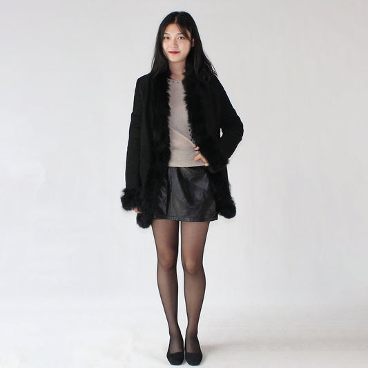 Women's suede sheepskin jacket