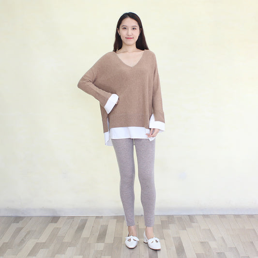 Women's cotton and cashmere blending pullover