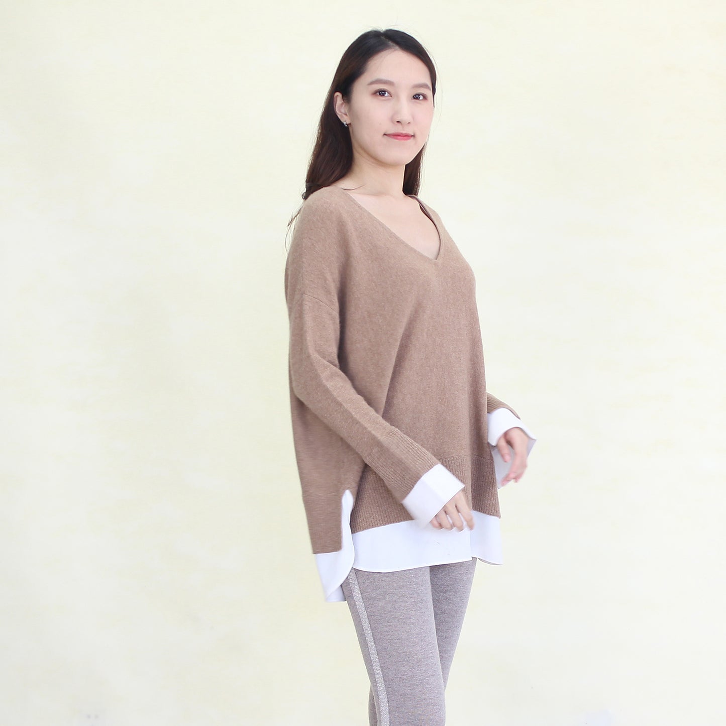 Women's cotton and cashmere blending pullover