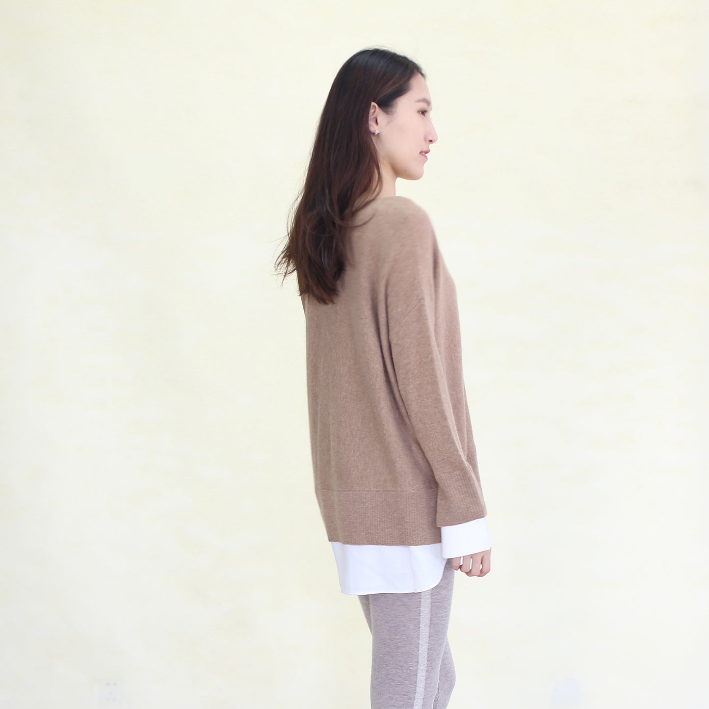 Women's cotton and cashmere blending pullover
