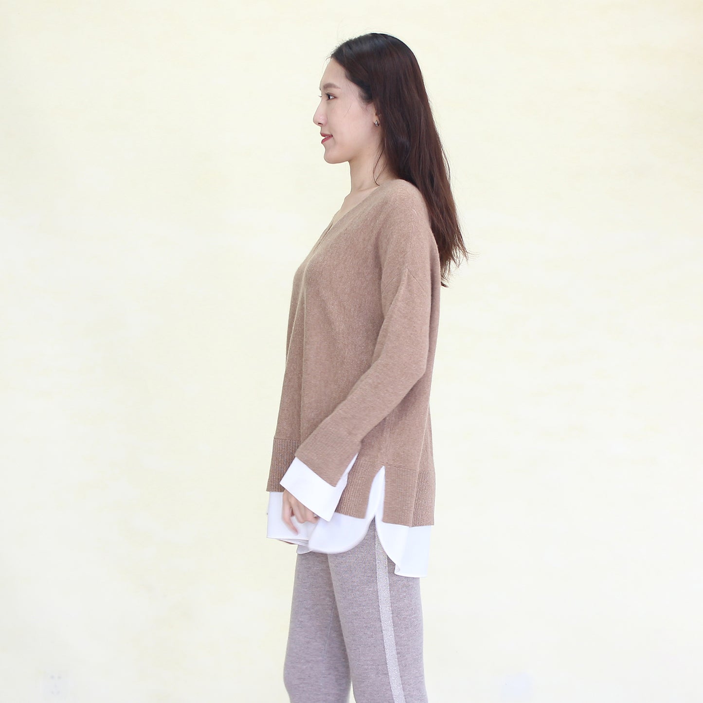 Women's cotton and cashmere blending pullover