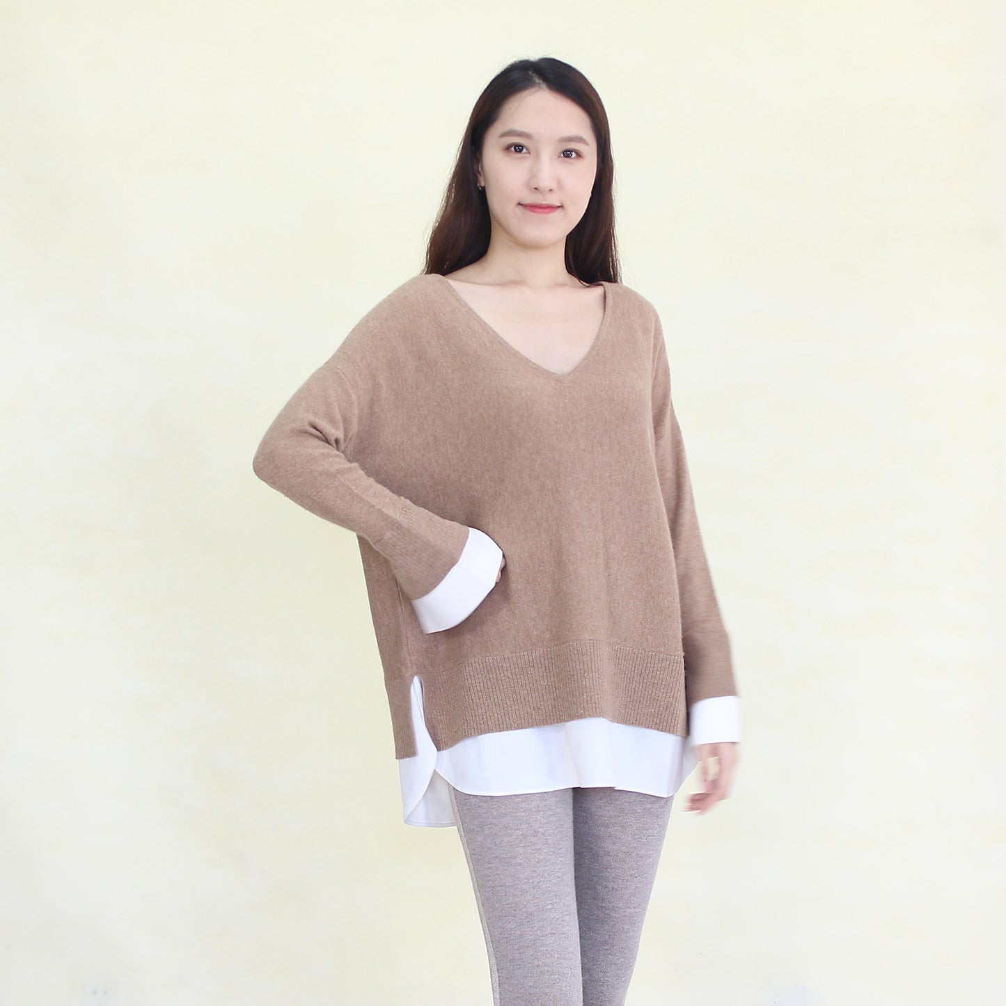 Women's cotton and cashmere blending pullover