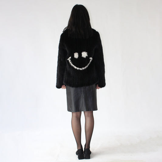 Women's knitted mink jacket