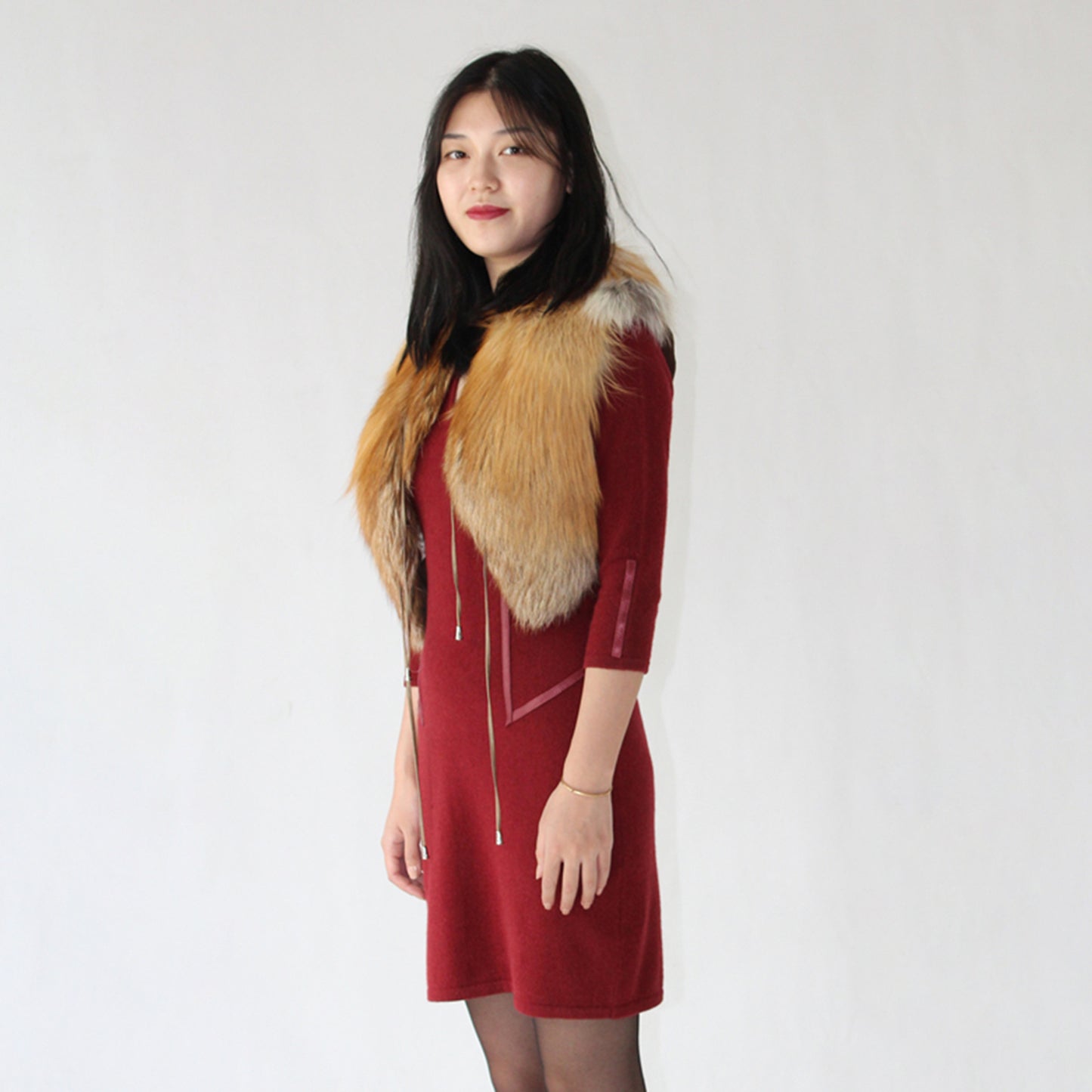 Women's fox fur vest