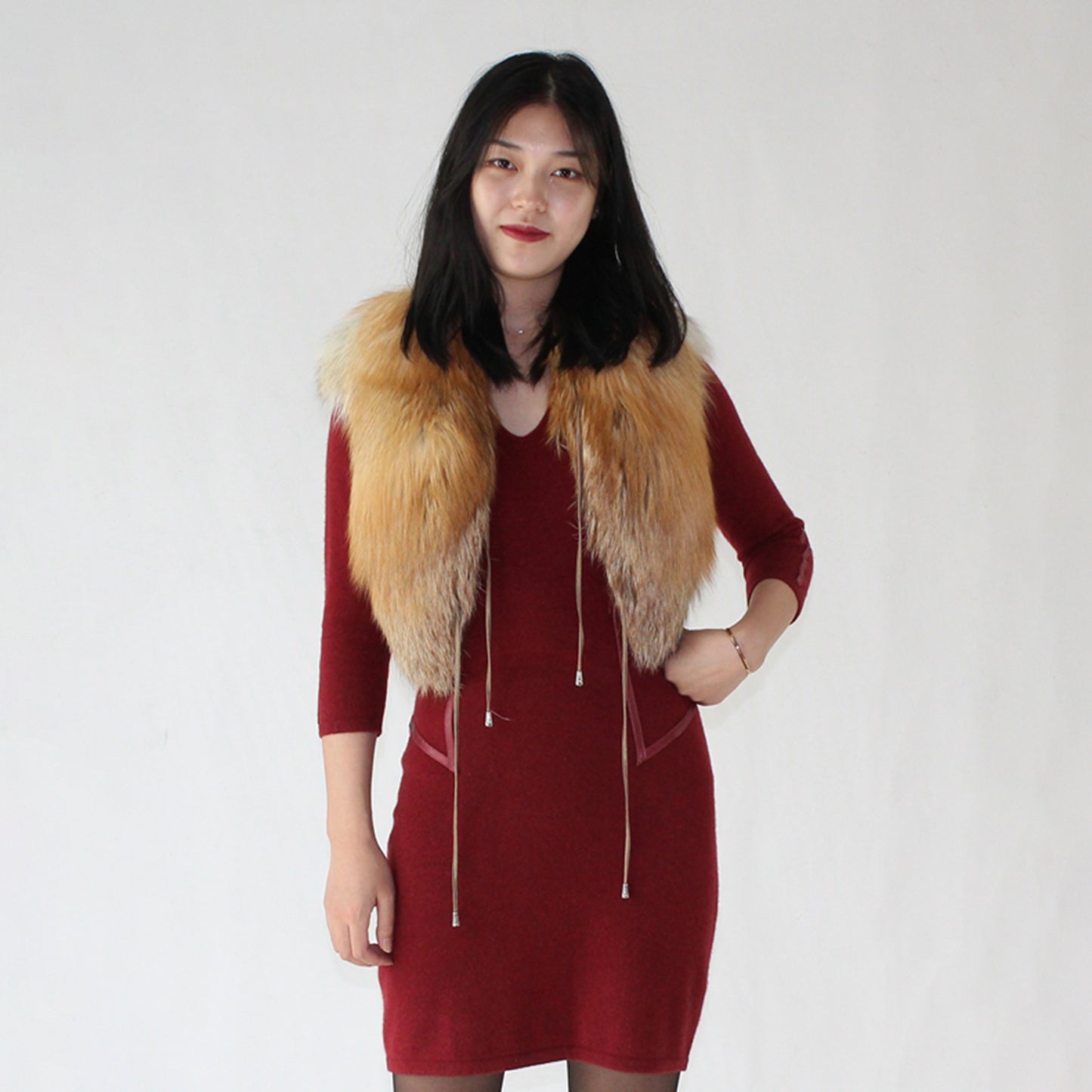 Women's fox fur vest