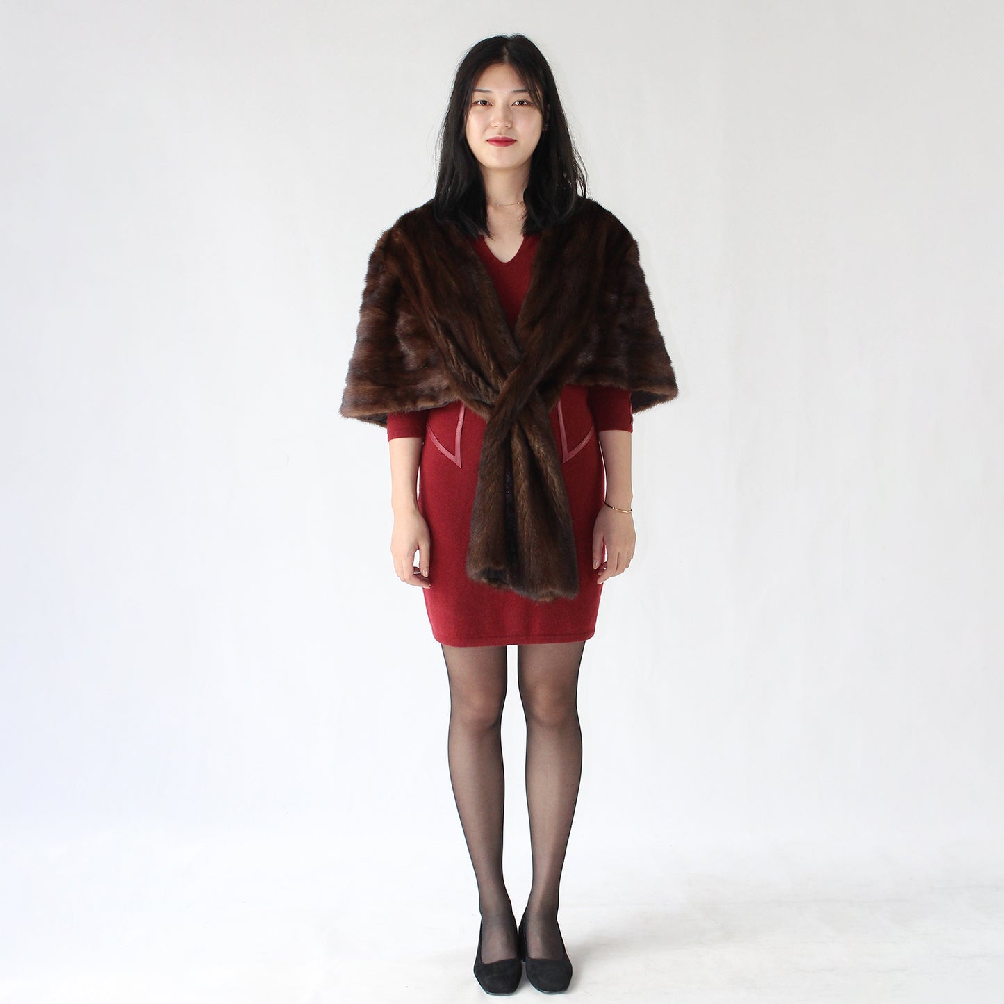 Women's mink shawl