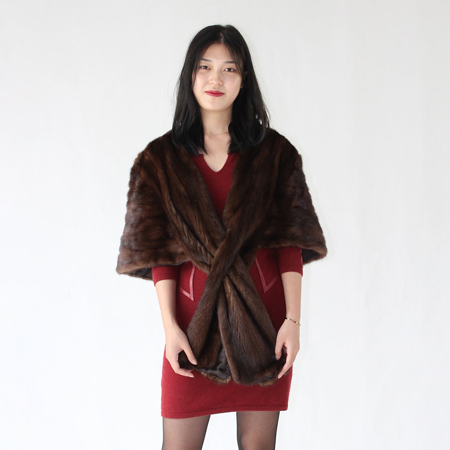 Women's mink shawl