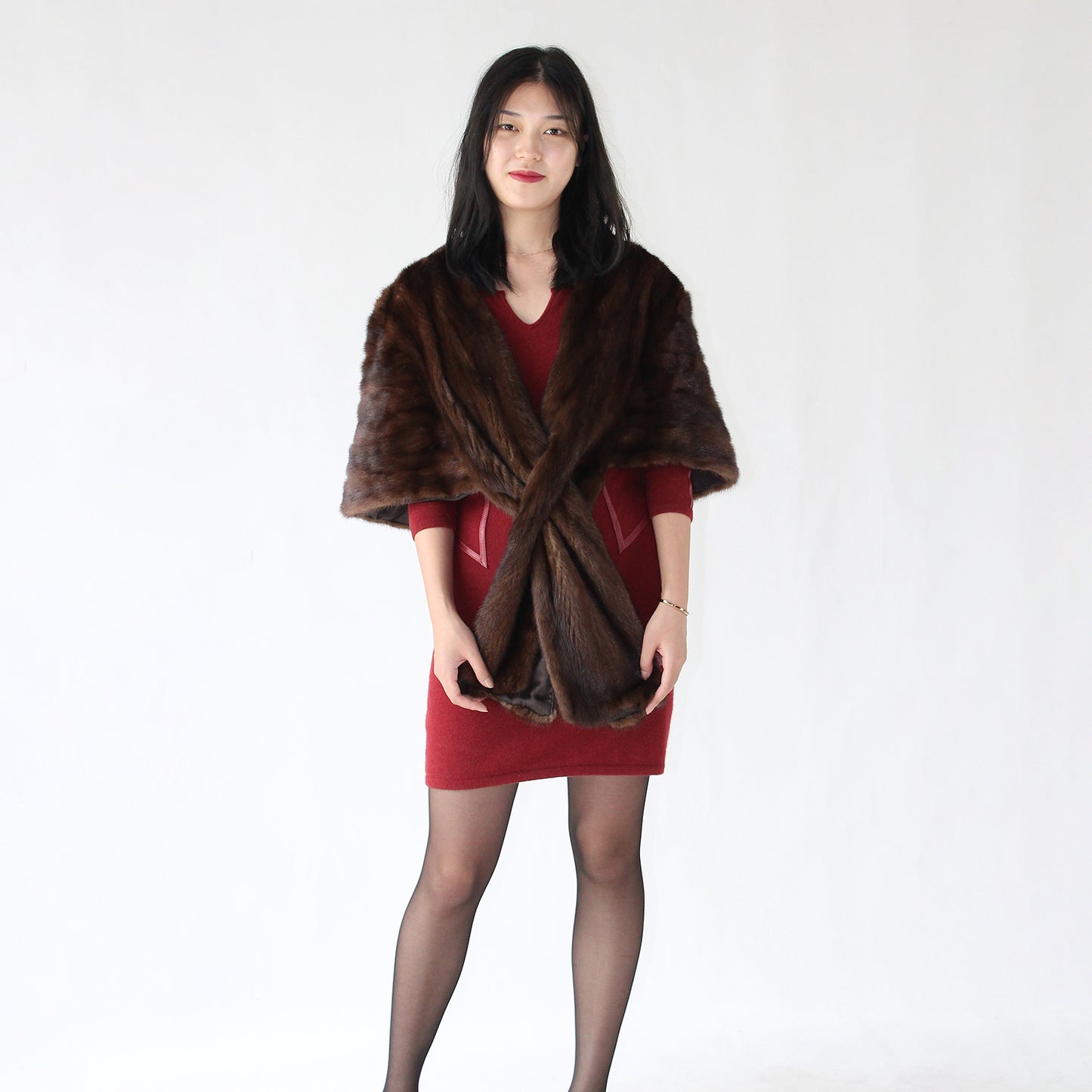 Women's mink shawl