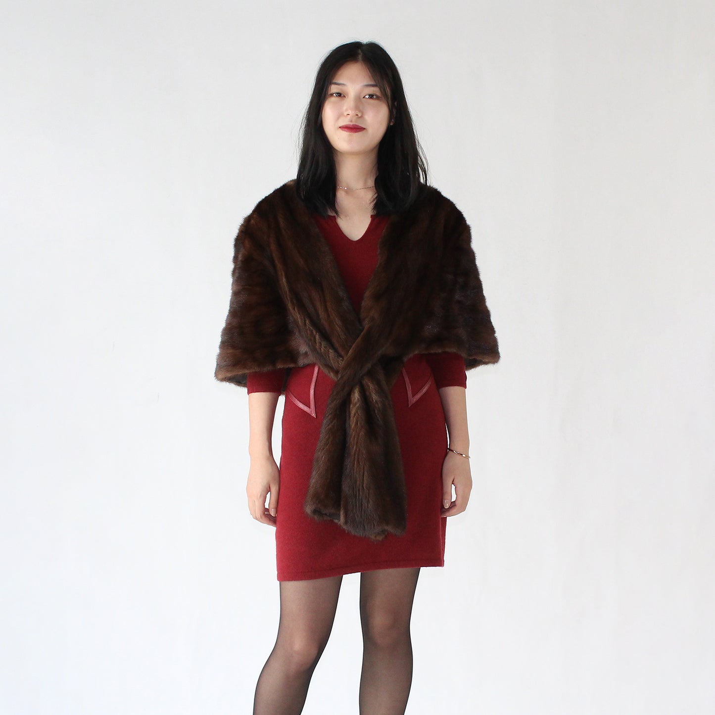 Women's mink shawl