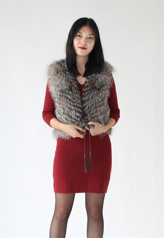 Women's fox fur vest