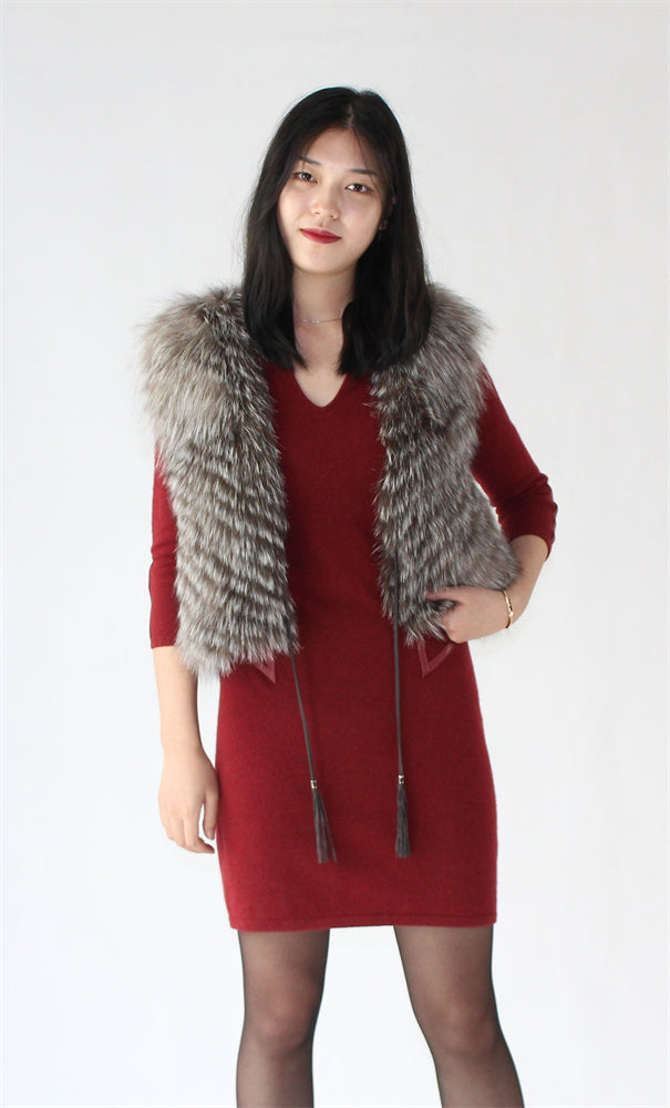 Women's fox fur vest