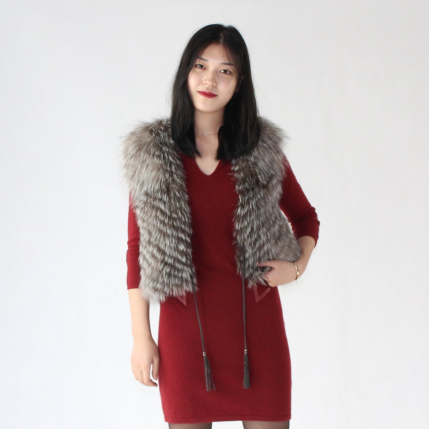 Women's fox fur vest