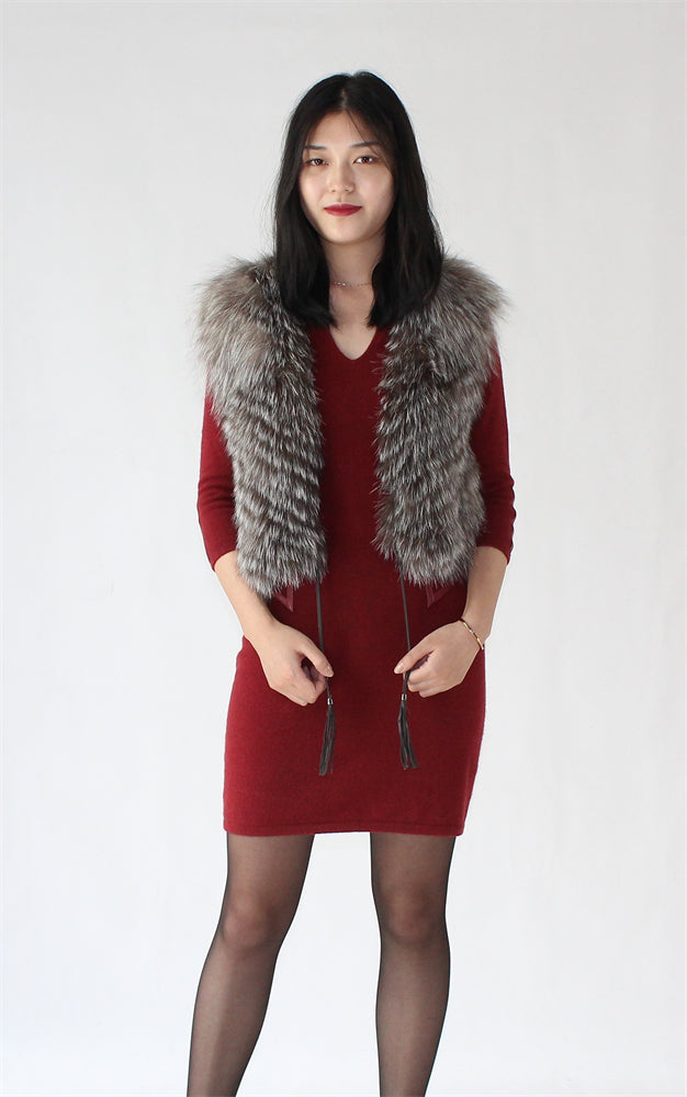 Women's fox fur vest