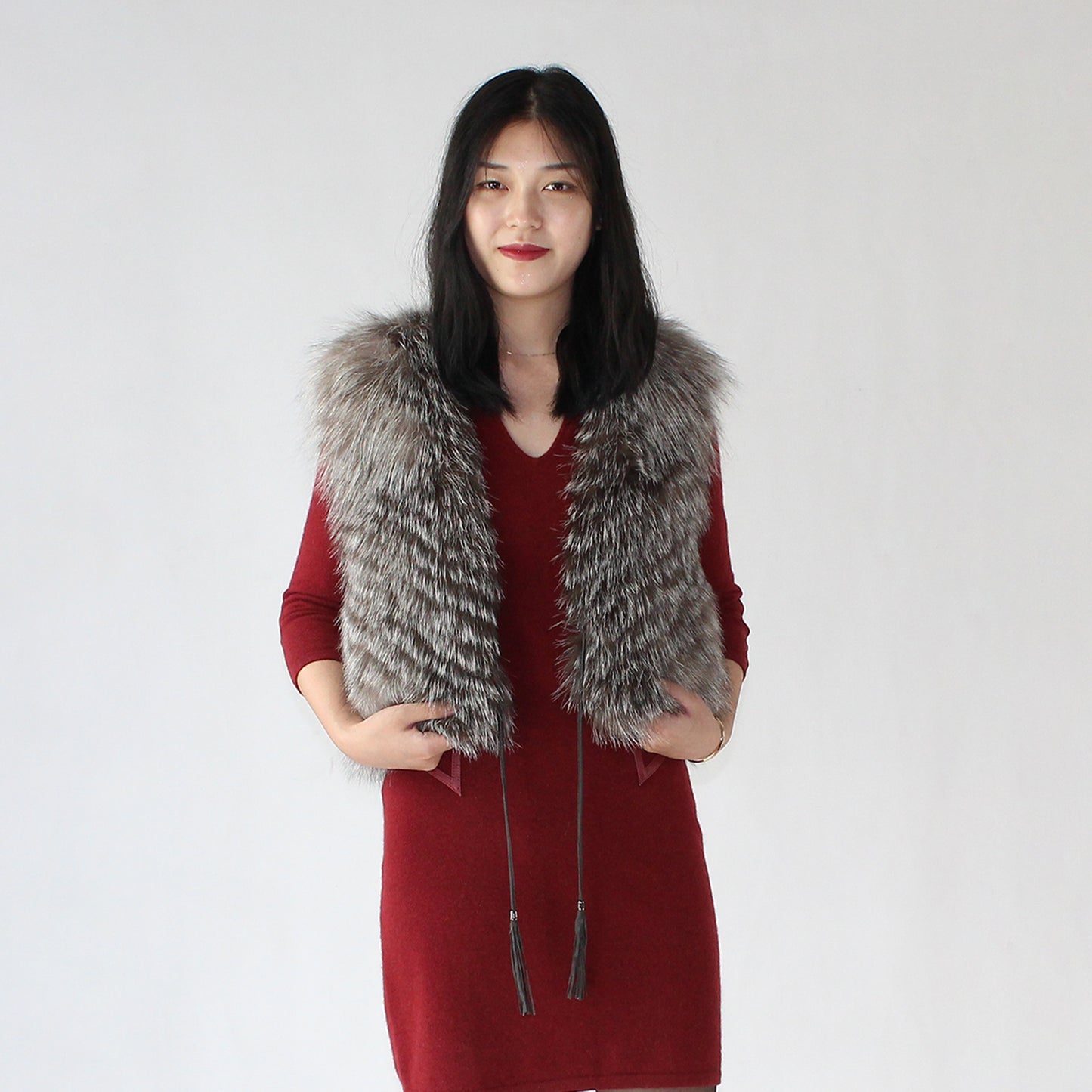 Women's fox fur vest