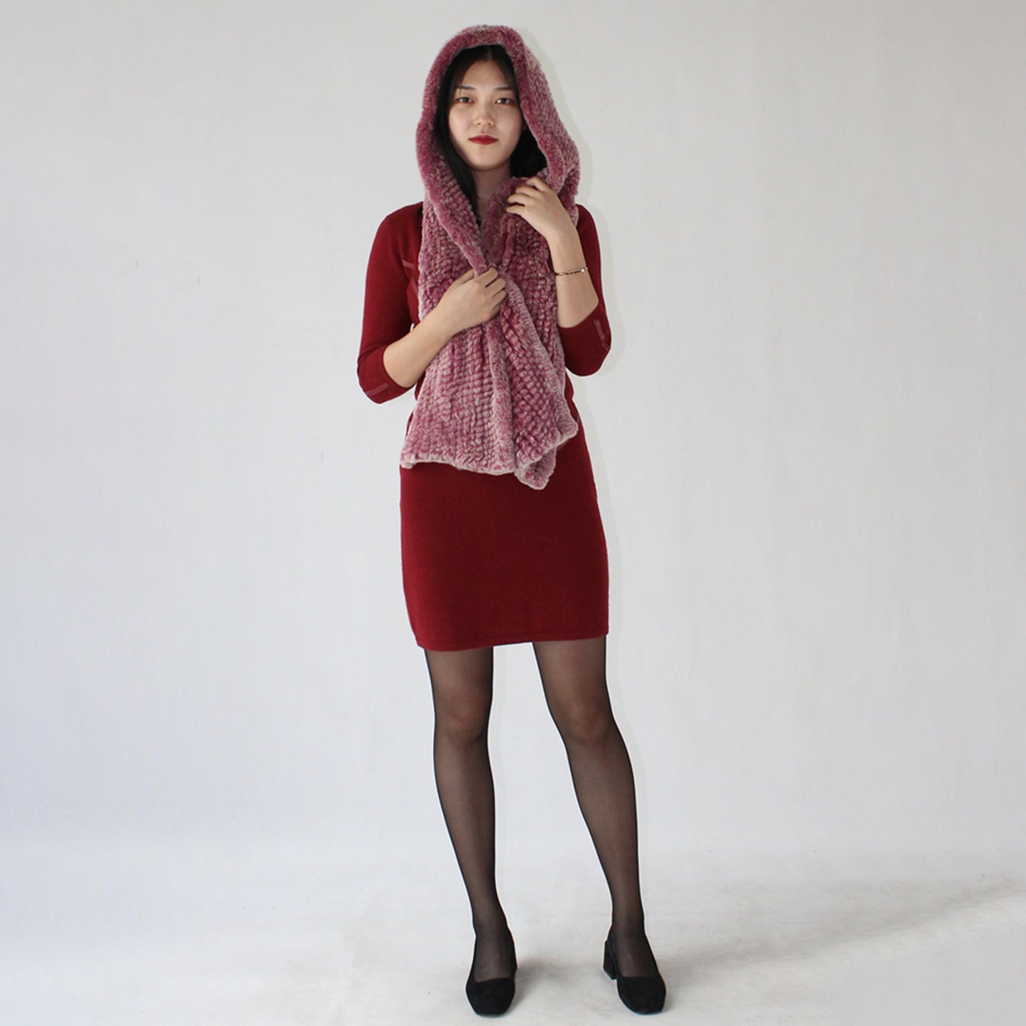 Women's knitted  rabbit scarf(cap)