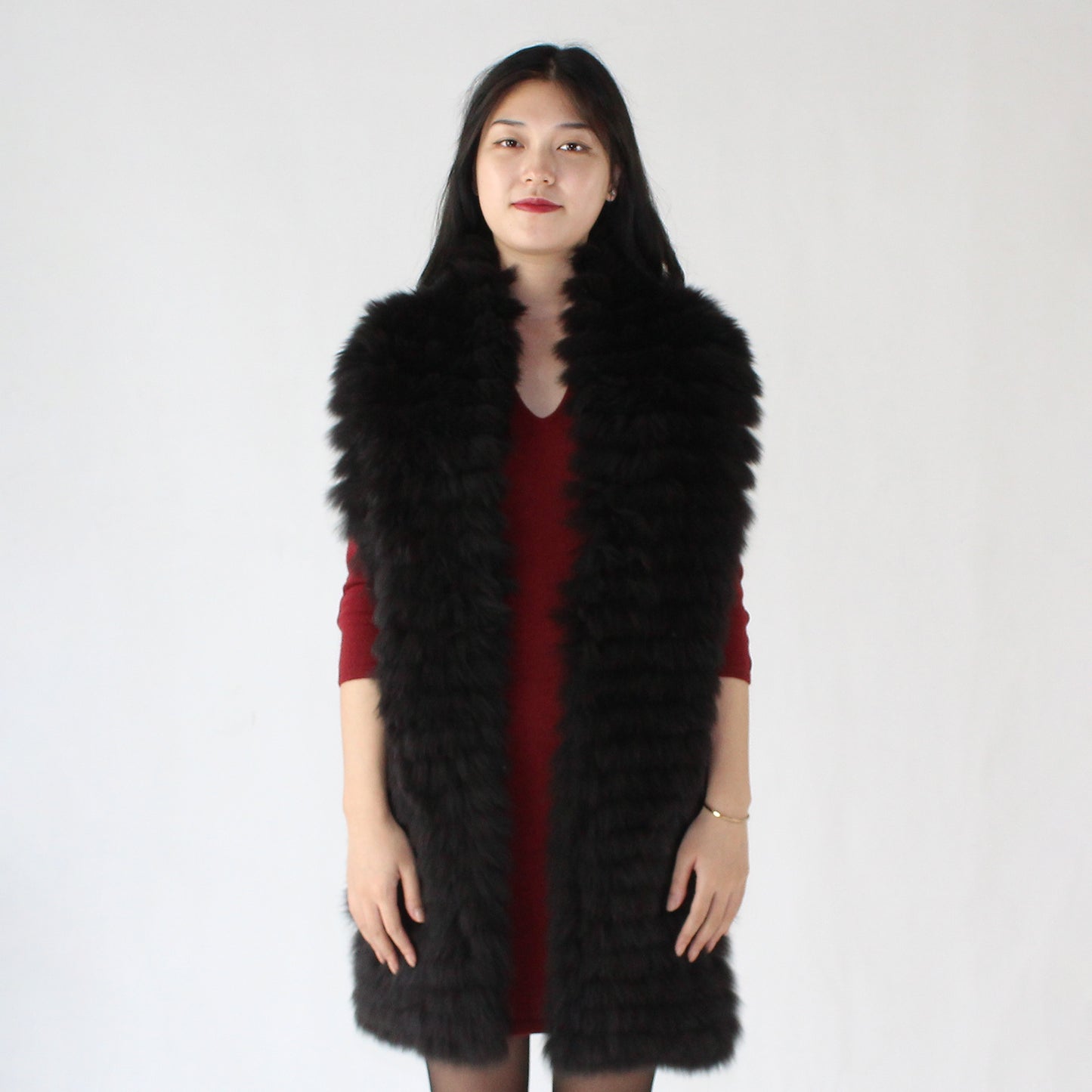 Women's fox fur shawl