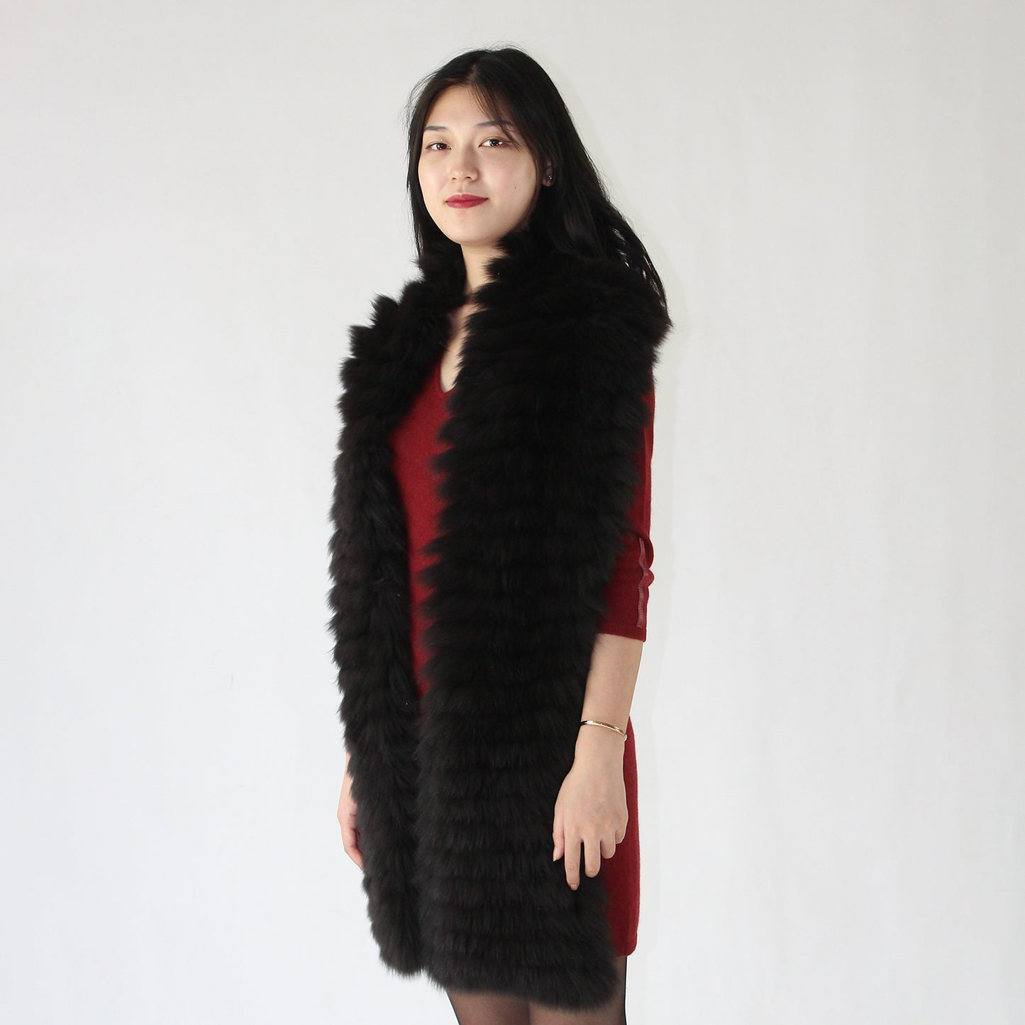 Women's fox fur shawl