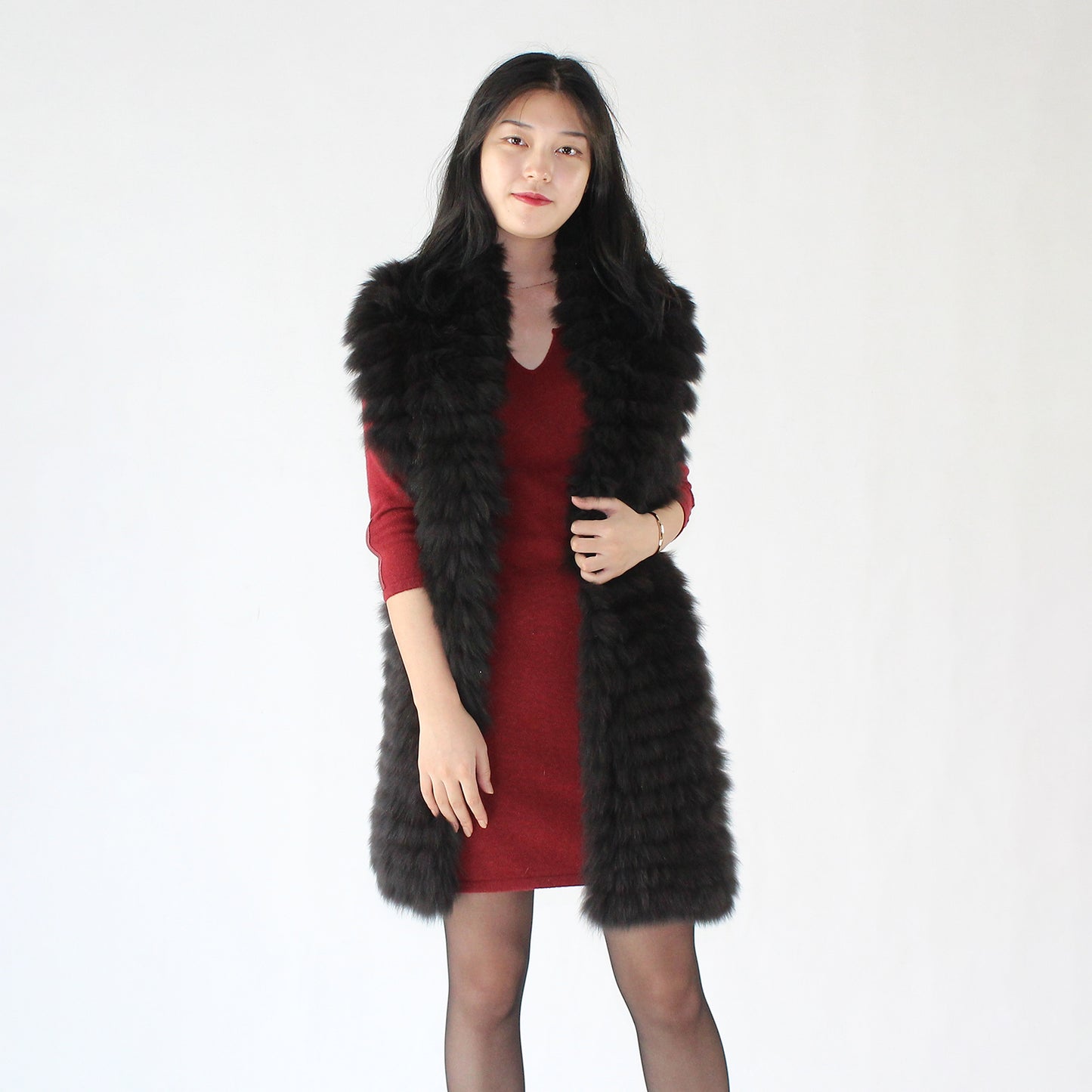 Women's fox fur shawl