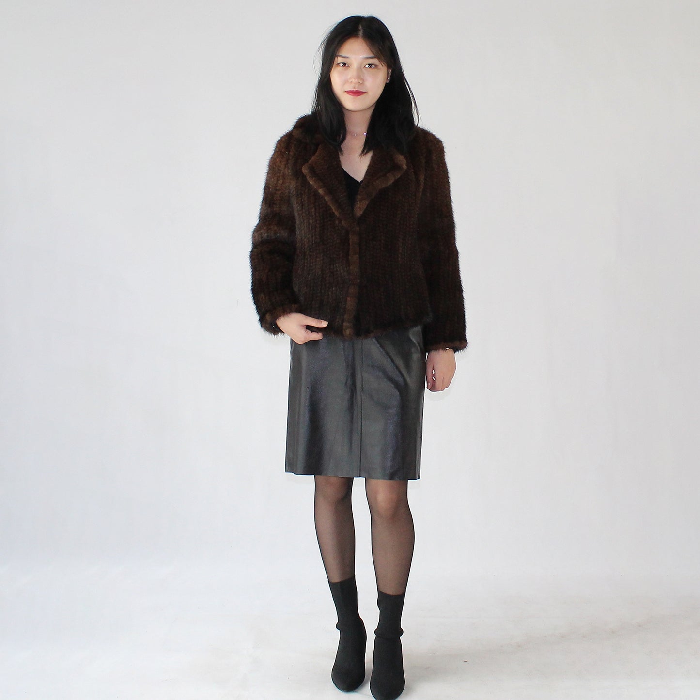 Women's knitted mink jacket