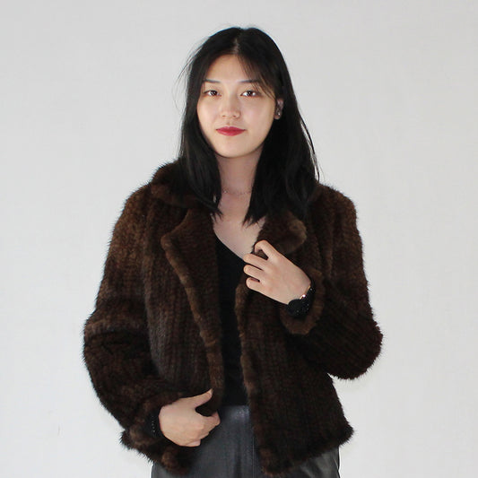 Women's knitted mink jacket